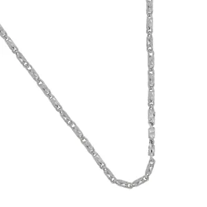 14k White Gold 1.1mm Diamond Cut Cable Chain 18"