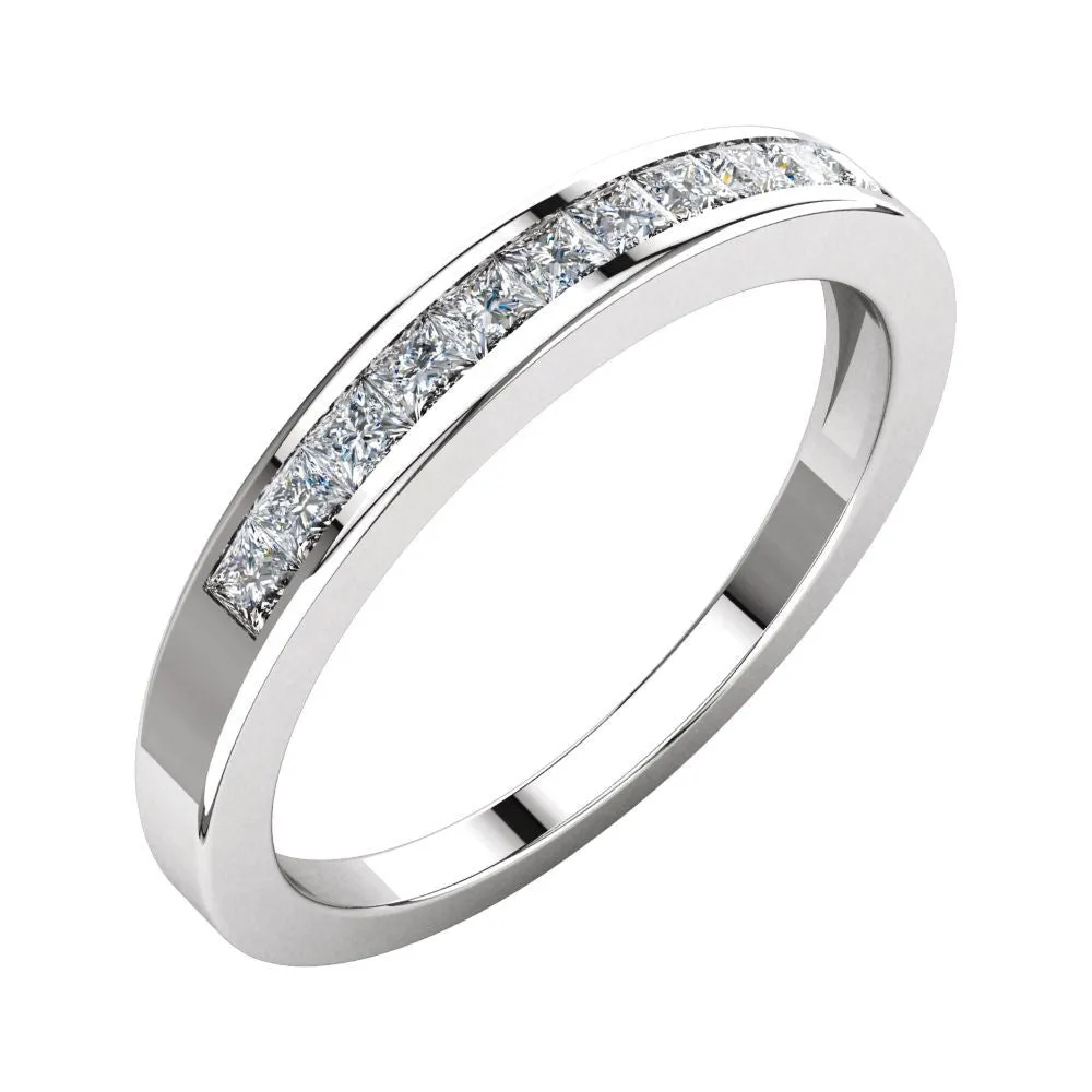14k White Gold 1/3 CTW Diamond Anniversary Band Size 7