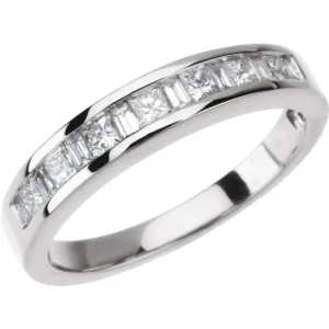 14k White Gold 1/4 CTW Diamond Anniversary Band, Size 6