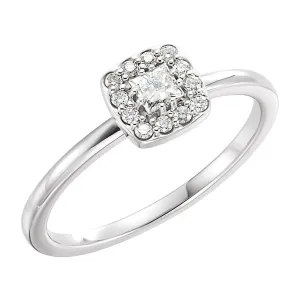 14k White Gold 1/4 CTW Diamond Stackable Ring, Size 7