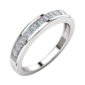 14k White Gold 3/4 CTW Diamond Anniversary Band Size 5