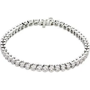 14k White Gold 6 CTW Diamond Line 7.25" Bracelet