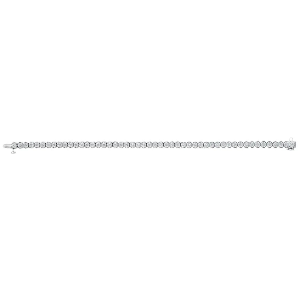 14k White Gold 6 CTW Diamond Line 7.25" Bracelet
