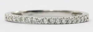 14K White Gold & Diamond Half Eternity Band Ring Size 4.5