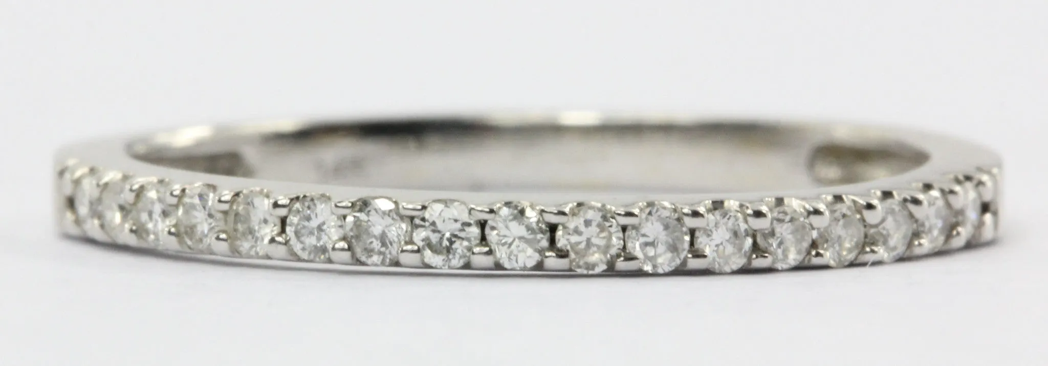 14K White Gold & Diamond Half Eternity Band Ring Size 4.5