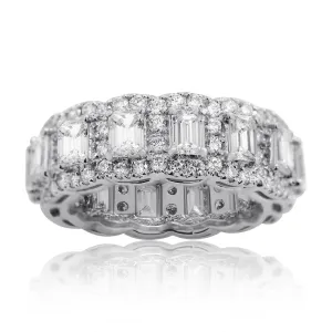 14k White Gold Baguette Ring 4.25 Ctw