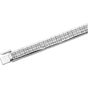 14k White Gold Diamond Line Bracelet