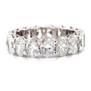 14K White Gold Oval Diamond Eternity Band