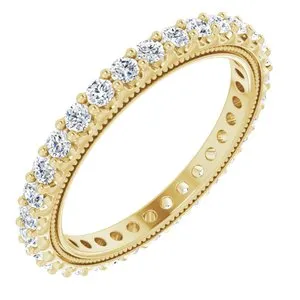 14K Yellow 1 CTW Natural Diamond Eternity Band Size 7.5