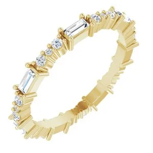 14K Yellow 1/2 CTW Natural Diamond Eternity Band Size 6.5