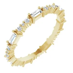 14K Yellow 1/2 CTW Natural Diamond Eternity Band Size 7.5