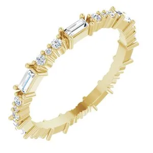14K Yellow 1/2 CTW Natural Diamond Eternity Band Size 8