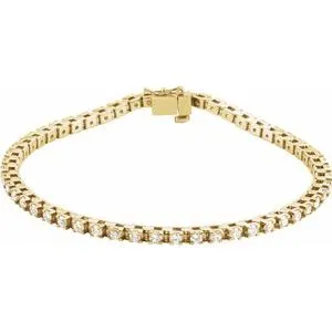 14K Yellow 2 1/8 CTW Diamond Line 7" Bracelet