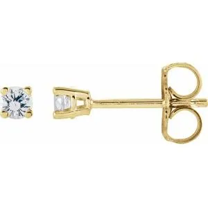 14K Yellow 2.5 mm Natural White Sapphire Stud Earrings