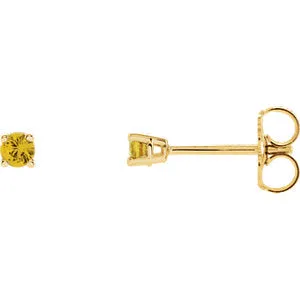 14K Yellow 2.5 mm Round Yellow Sapphire Earrings