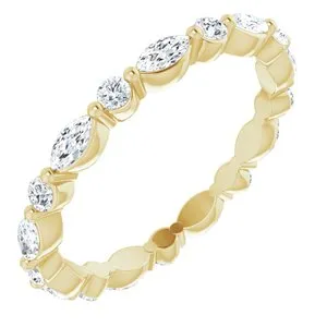 14K Yellow 5/8 CTW Diamond Eternity Band Size 5