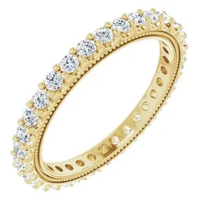 14K Yellow 7/8 CTW Natural Diamond Eternity Band Size NONE