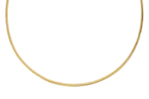 14k Yellow and White Gold Reversible Omega Charm Necklace