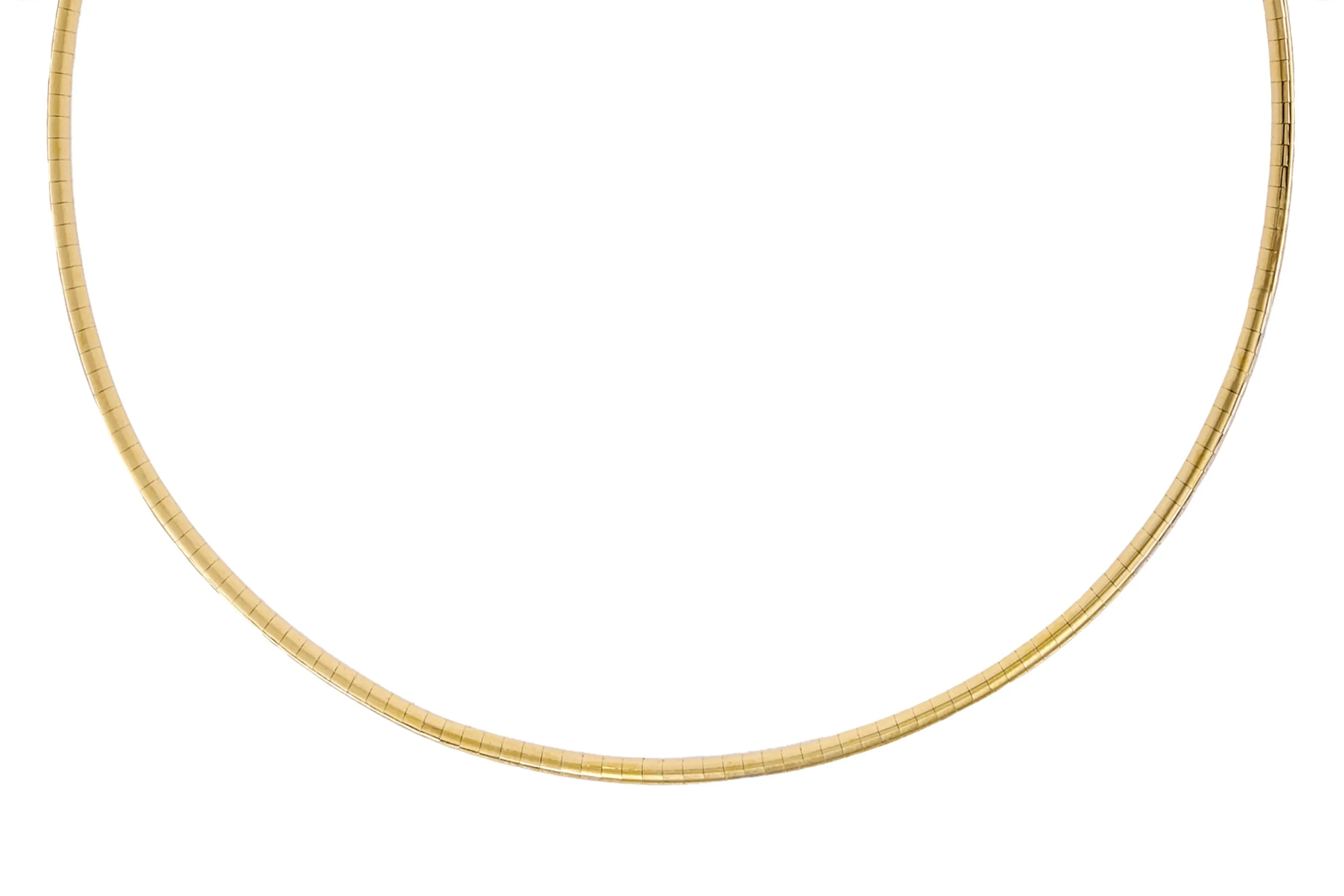14k Yellow and White Gold Reversible Omega Charm Necklace