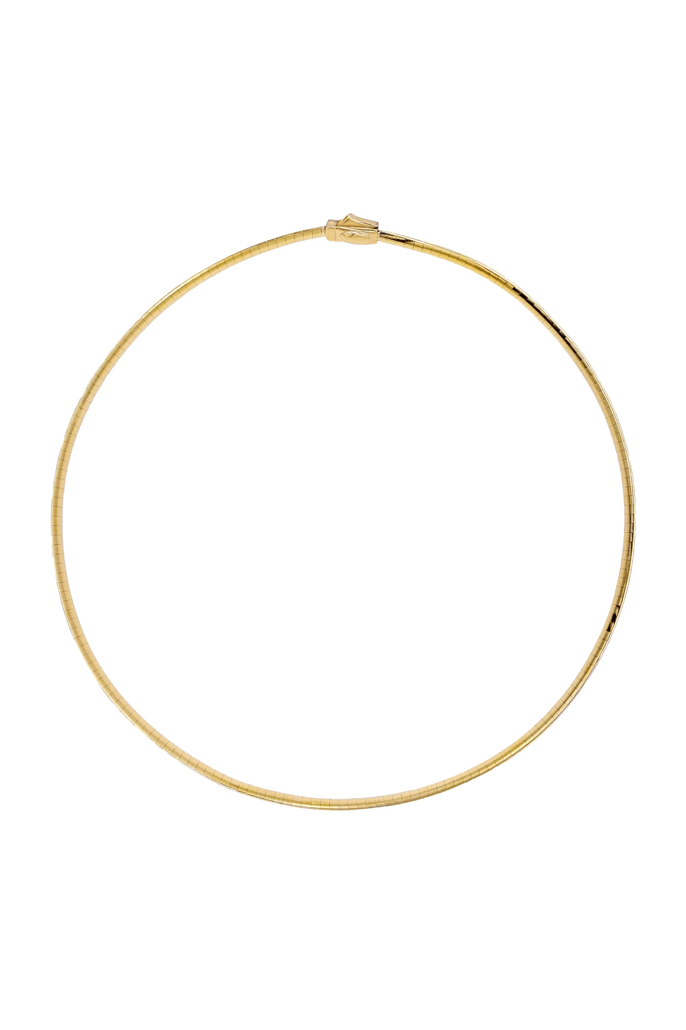 14k Yellow and White Gold Reversible Omega Charm Necklace