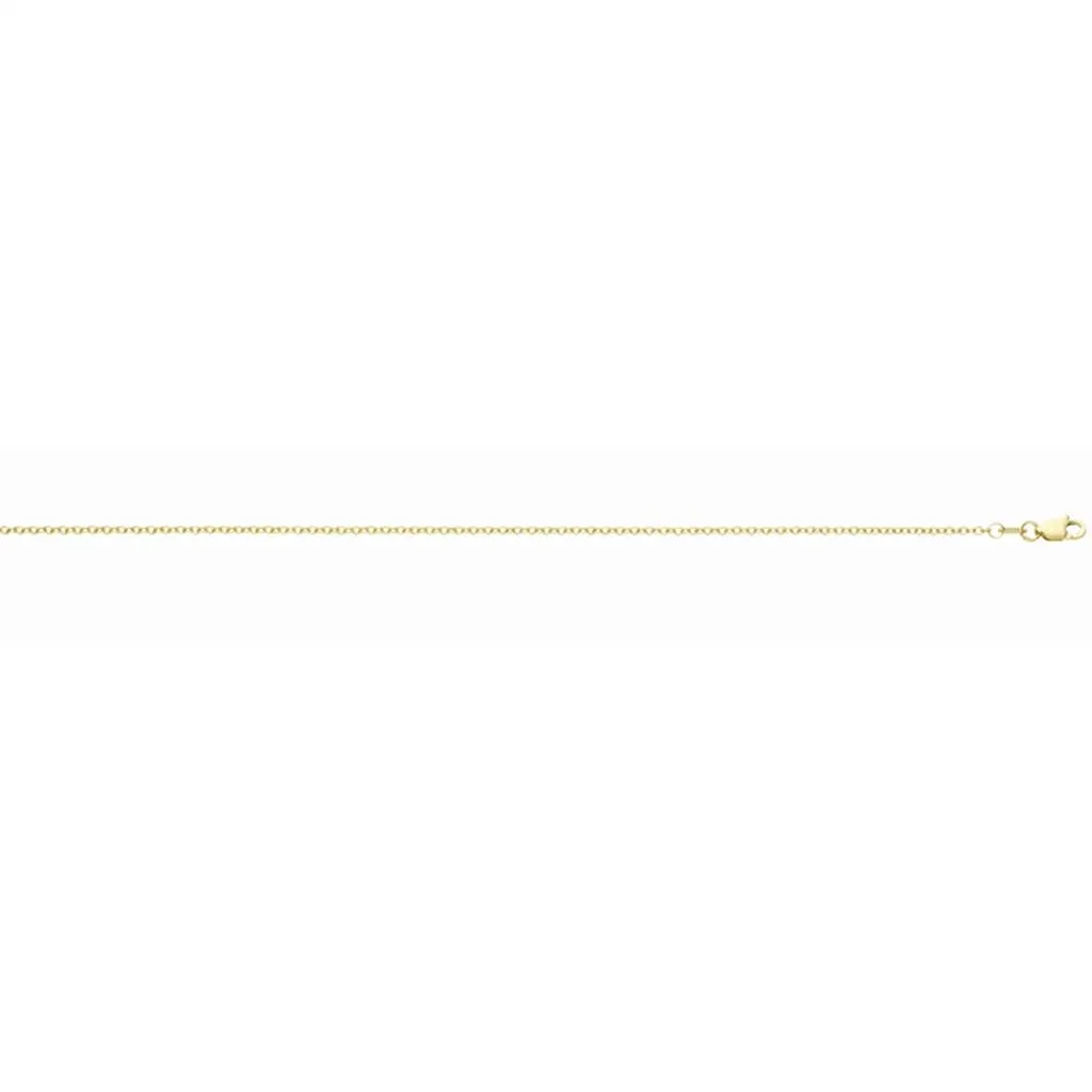 14K Yellow Gold 0.90mm Adjustable Cable Chain Necklace