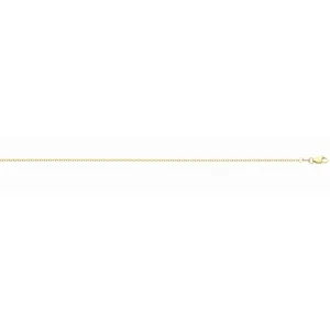 14K Yellow Gold 0.90mm Adjustable Cable Chain Necklace