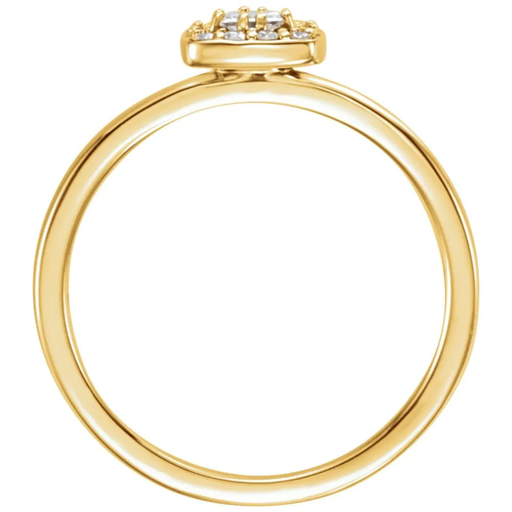 14k Yellow Gold 1/4 CTW Diamond Stackable Ring, Size 7
