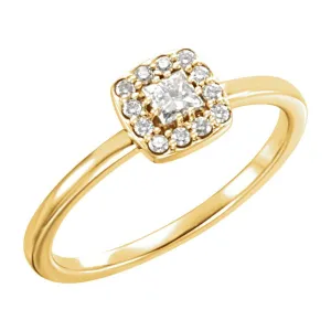 14k Yellow Gold 1/4 CTW Diamond Stackable Ring, Size 7