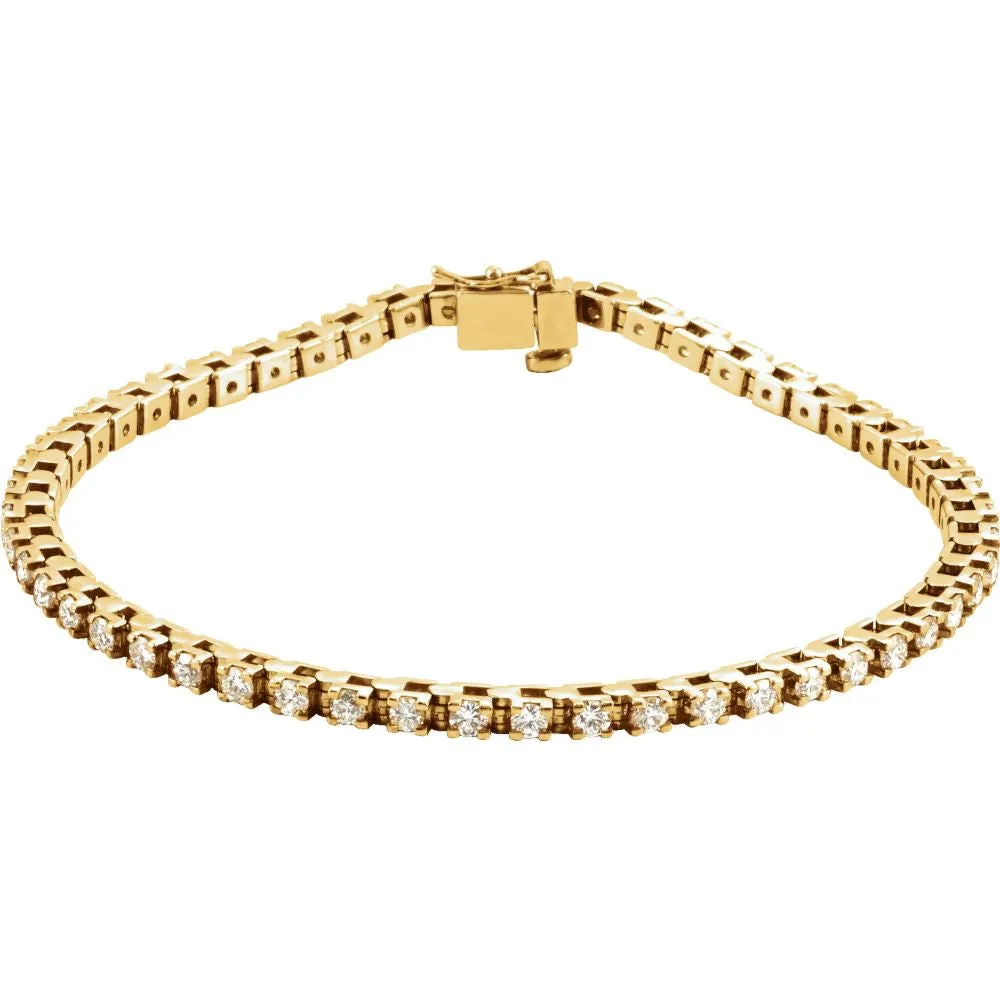 14k Yellow Gold 2 1/8 CTW Diamond Line Bracelet