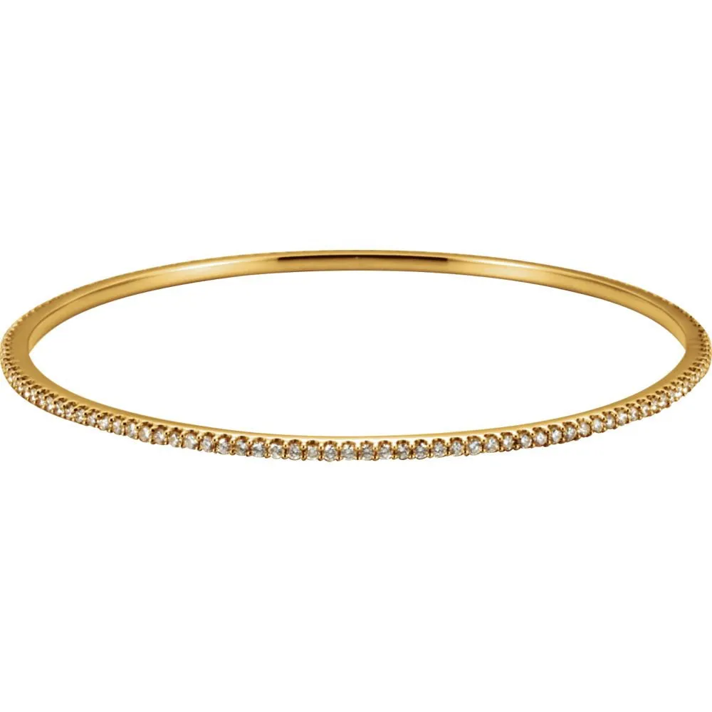 14k Yellow Gold 2 CTW Diamond Stackable Bangle Bracelet