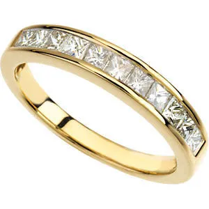 14k Yellow Gold 3/4 CTW Diamond Anniversary Band Size 7