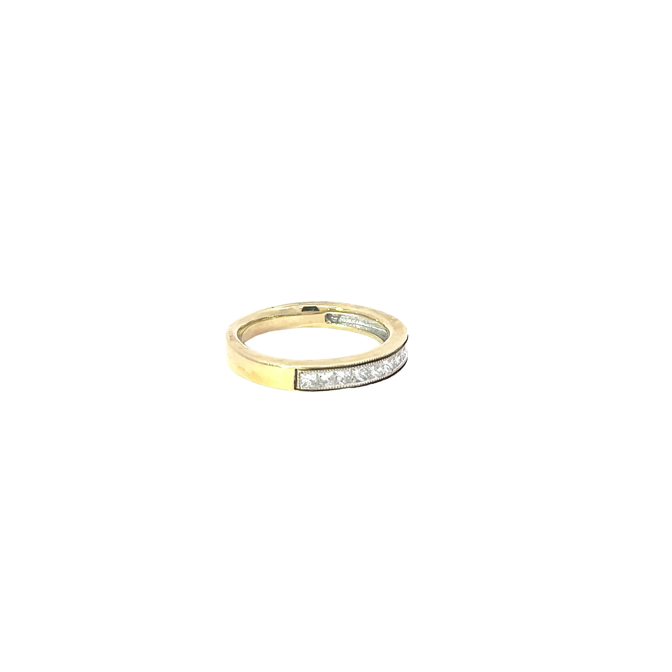 14k Yellow Gold .63ct G SI1 Princess Cut Diamond Ring Size 7 1/2