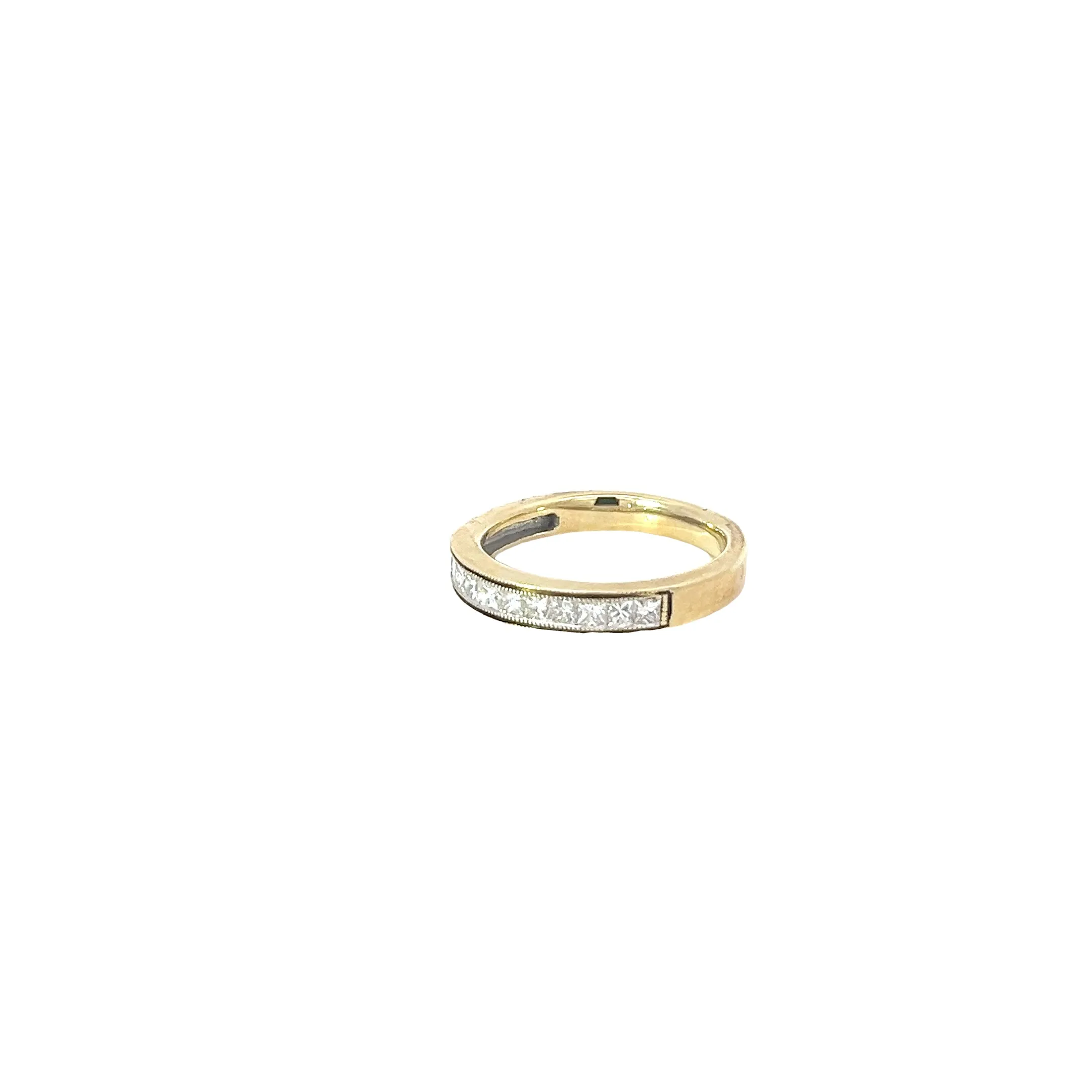14k Yellow Gold .63ct G SI1 Princess Cut Diamond Ring Size 7 1/2