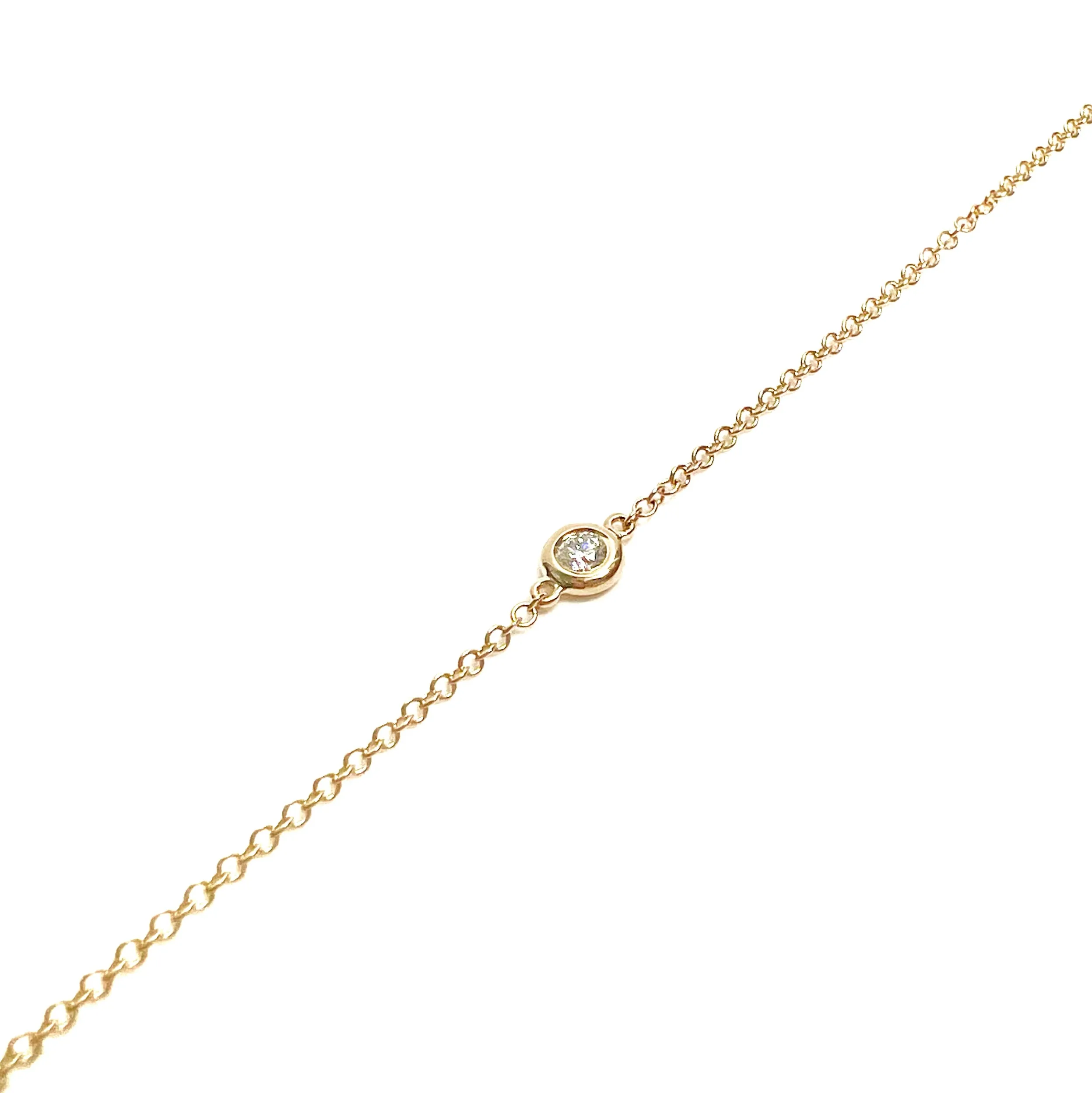 14K Yellow Gold Bezel Diamond Bracelet