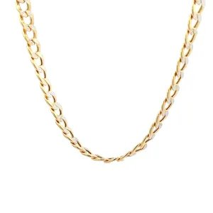 14K Yellow Gold Diamond Cut Curb Link Chain (22")