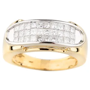 14k Yellow Gold Diamond Plaque Ring TDW = 2.50 Ct Size 7