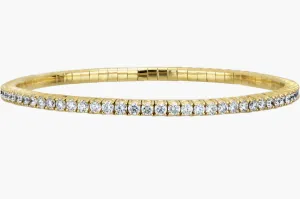 14k Yellow Gold Diamond Stretch Bangle