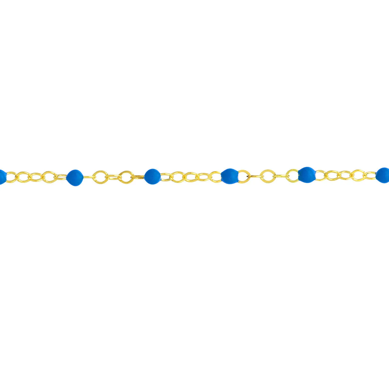 14K Yellow Gold Enamel Bead Chain Necklace