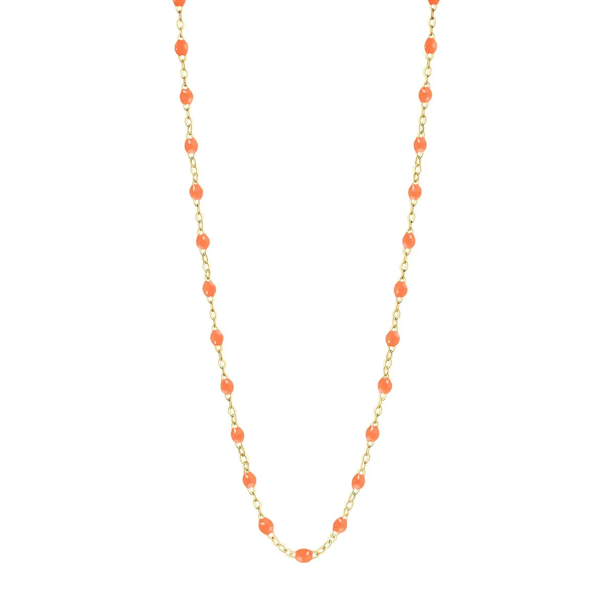14K Yellow Gold Enamel Bead Chain Necklace