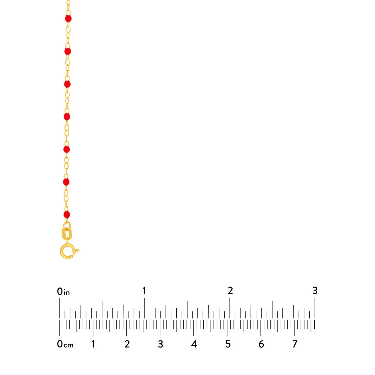 14K Yellow Gold Enamel Bead Chain Necklace