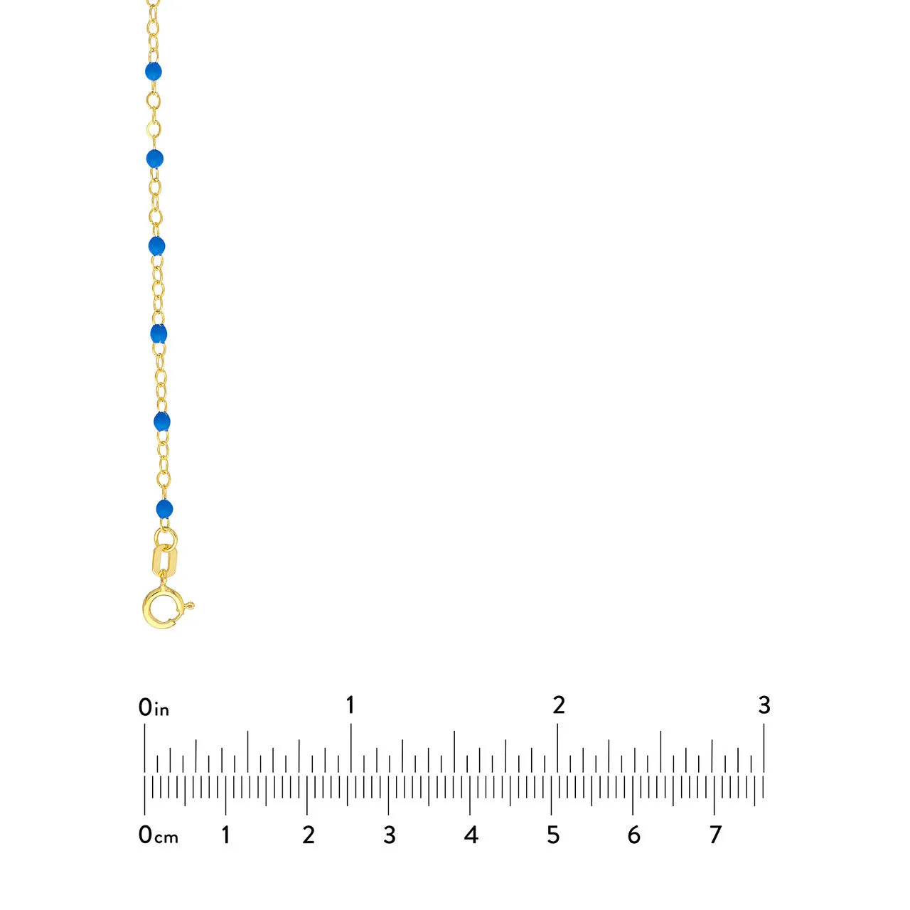 14K Yellow Gold Enamel Bead Chain Necklace