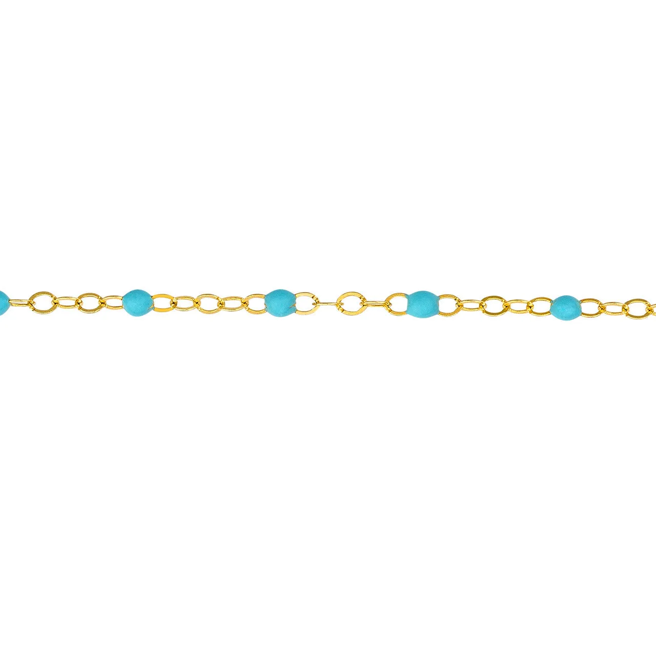 14K Yellow Gold Enamel Bead Chain Necklace