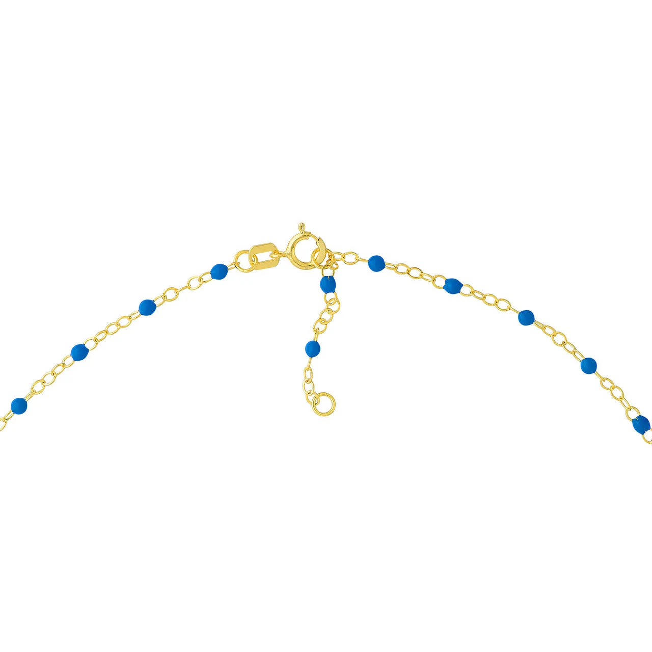 14K Yellow Gold Enamel Bead Chain Necklace