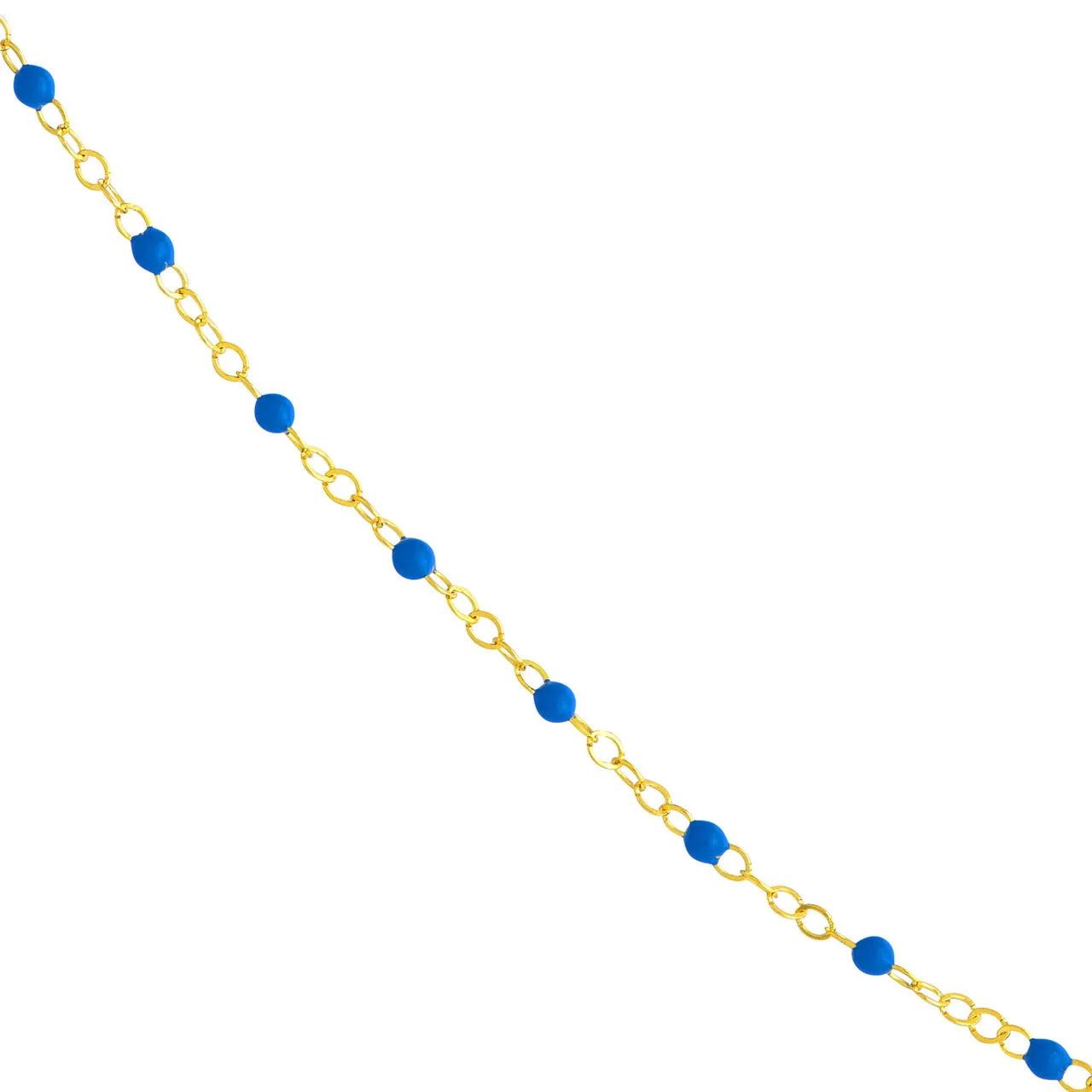14K Yellow Gold Enamel Bead Chain Necklace