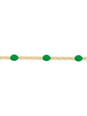 14K Yellow Gold Enamel Bead Chain Necklace