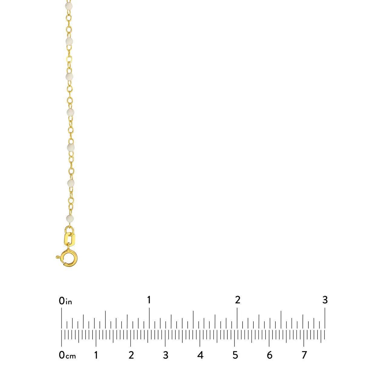 14K Yellow Gold Enamel Bead Chain Necklace