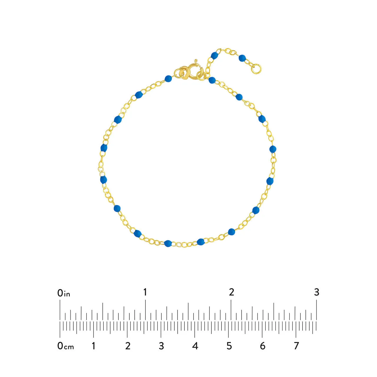 14K Yellow Gold Enamel Bead Chain Necklace
