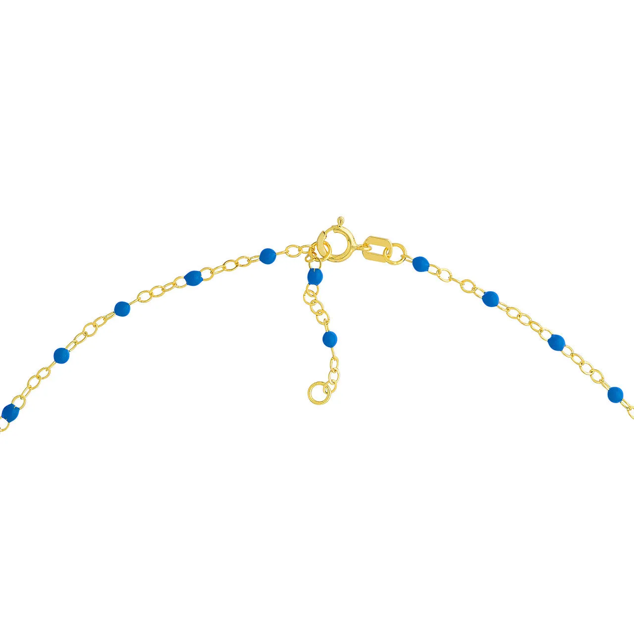 14K Yellow Gold Enamel Bead Chain Necklace