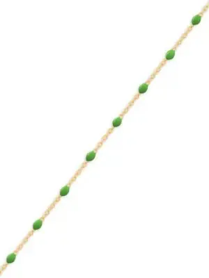 14K Yellow Gold Enamel Bead Chain Necklace