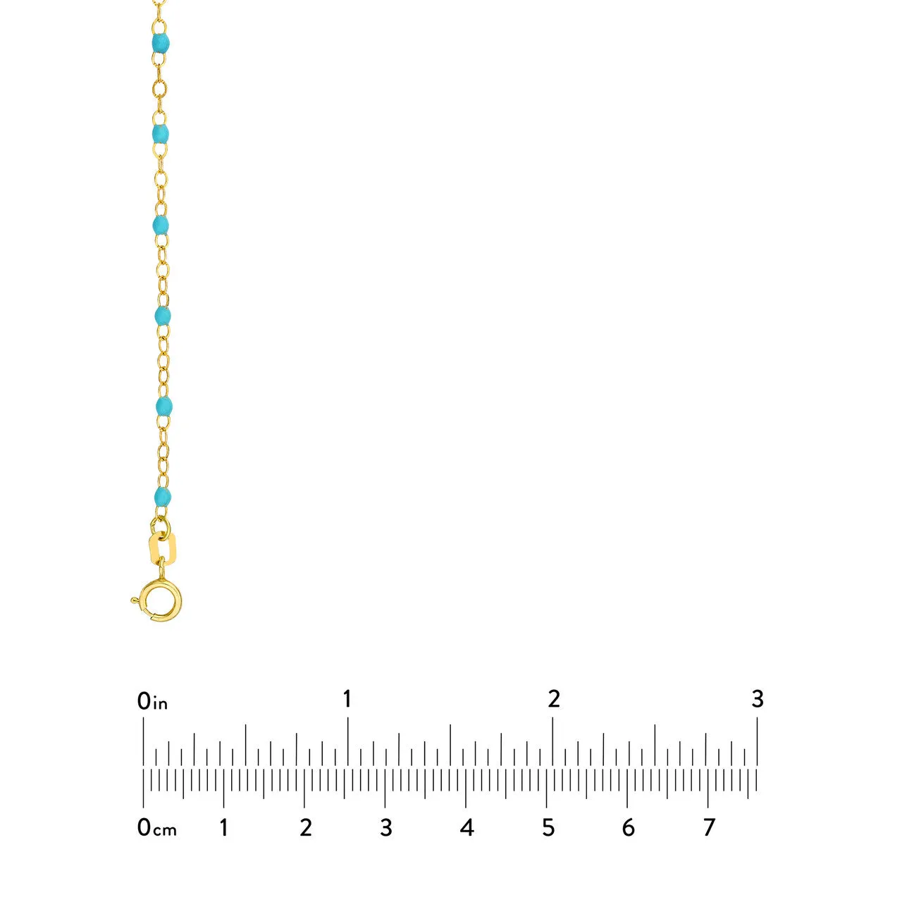 14K Yellow Gold Enamel Bead Chain Necklace